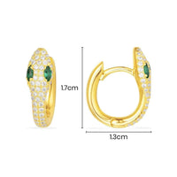 Thumbnail for Handcrafted Snake Ring & Earrings With White And Green Stones- Silver - Your Soul Place