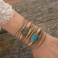 Thumbnail for Amazonite Leather Wrap Bracelet-Your Soul Place