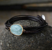 Thumbnail for Amazonite Leather Wrap Bracelet-Your Soul Place