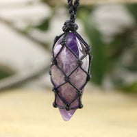 Thumbnail for Amethyst Macrame Necklace-Your Soul Place