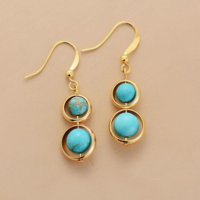 Fruitfulness Turquoise Dangle Earrings-Your Soul Place