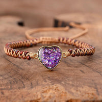 Thumbnail for Purple Floral Heart Opal Braided Bracelet-Your Soul Place
