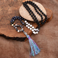Thumbnail for Buddha 108 Praying Words Beads Tassels Mala Necklace-Your Soul Place