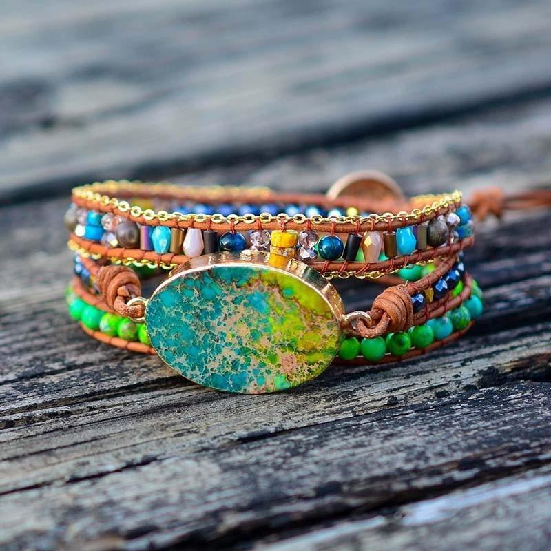 Take Me To Nature Imperial Jasper Wrap Bracelet-Your Soul Place