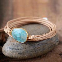 Thumbnail for Handmade Amazonite Wrap Leather Bracelet-Your Soul Place