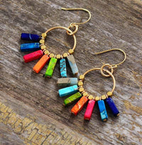 Thumbnail for Impression Jasper Chakra Multicolored Drop Earrings-Your Soul Place