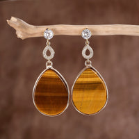 Thumbnail for Lily Tiger Eye Drop Earrings-Your Soul Place