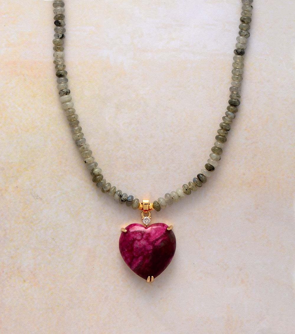 Sacred Heart Labradorite Necklace-Your Soul Place