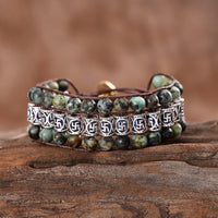 Thumbnail for Sacred Serenity Amulet African Turquoise Beaded Wrap Bracelet-Your Soul Place