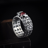 Thumbnail for Pixiu Natural Red Garnet Stone Ring-Your Soul Place