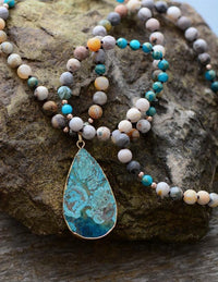 Thumbnail for Calming Ocean Stone Necklace-Your Soul Place