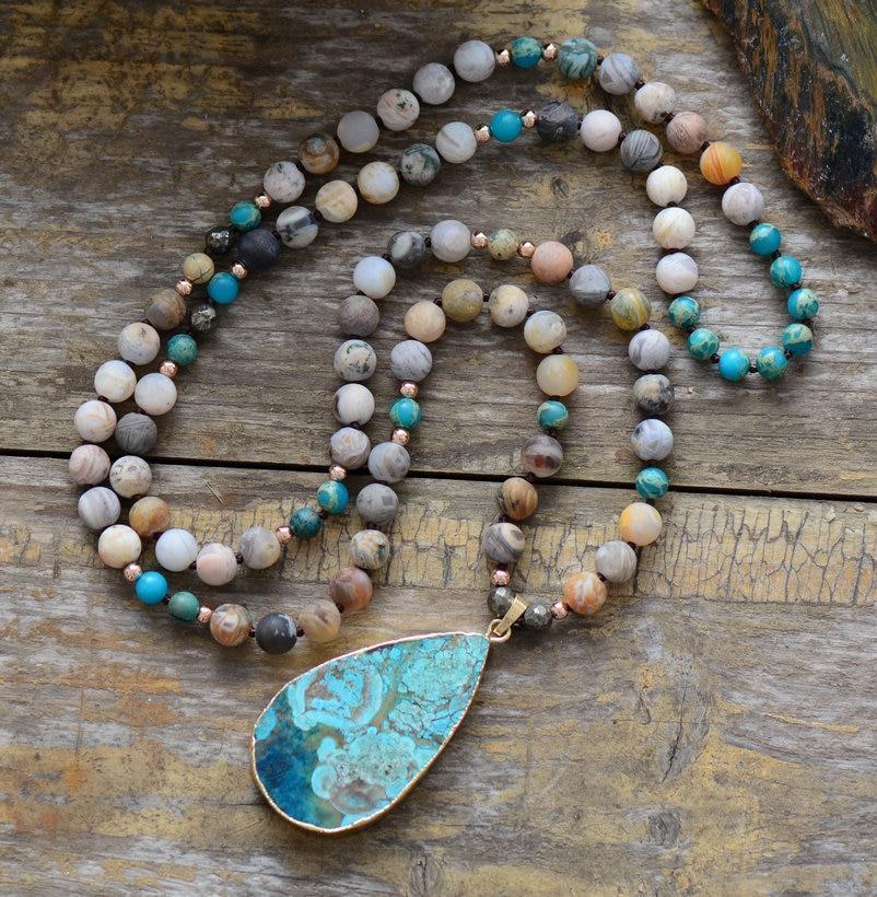 Calming Ocean Stone Necklace-Your Soul Place