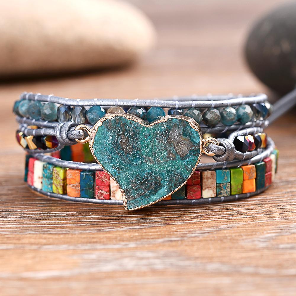 Blessed And Loved Ocean Jasper Wrap Bracelet-Your Soul Place