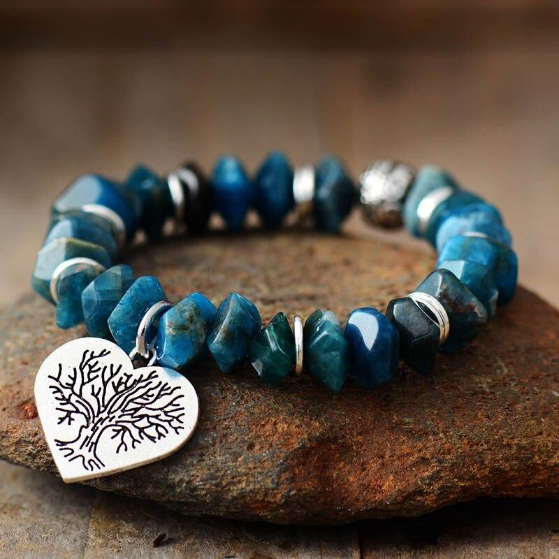 Tree of Life Heart Apatite Bracelet-Your Soul Place