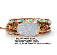 Thumbnail for Chrysanthemum Fossil Coral Stone Multi Wrap Bracelet-Your Soul Place