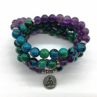 Thumbnail for Chrysocolla Amethyst 108 Mala-Your Soul Place