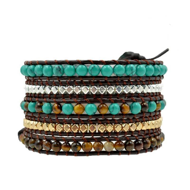 The Stabilization Turquoise And Jasper Bead Friendship Wrap Bracelet-Your Soul Place