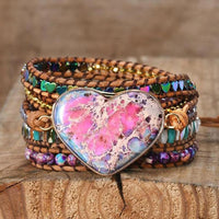 Thumbnail for The Happiness Love Protection Jasper Wrap Bracelet-Your Soul Place