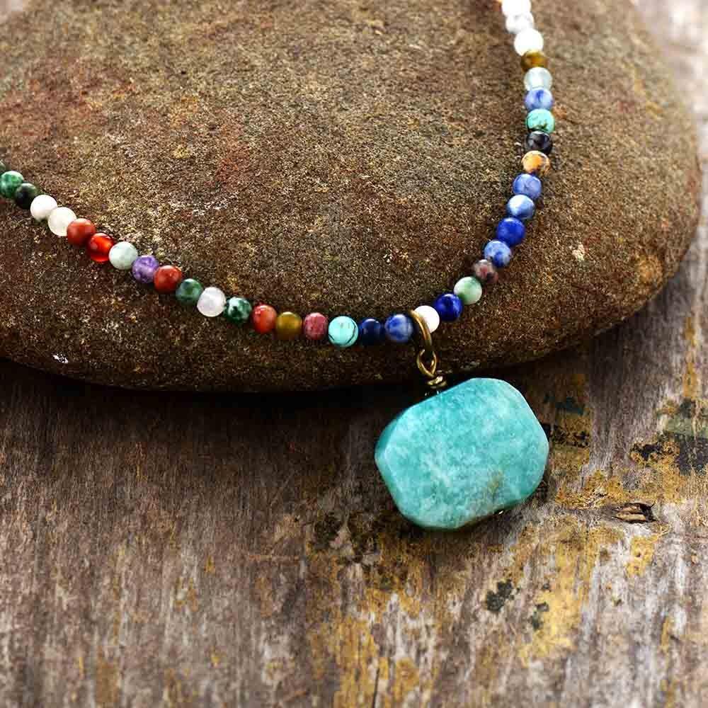 Bohemian Blues Amazonite Pendant Necklace-Your Soul Place