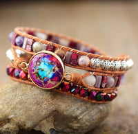 Thumbnail for Boho Purple Imperial Jasper Wrap Bracelet-Your Soul Place