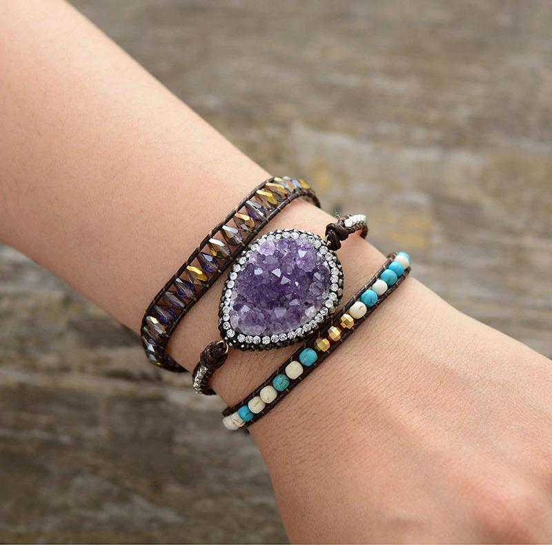 Mystical Lepidolite Crystal Wrap Bracelets-Your Soul Place