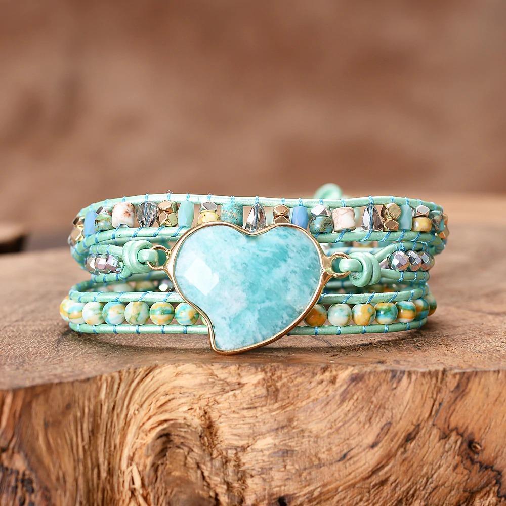 Serene Heart Loving Amazonite Wrap Bracelet-Your Soul Place