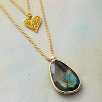 Thumbnail for Hint Of Spring Heart Labradorite Necklace-Your Soul Place