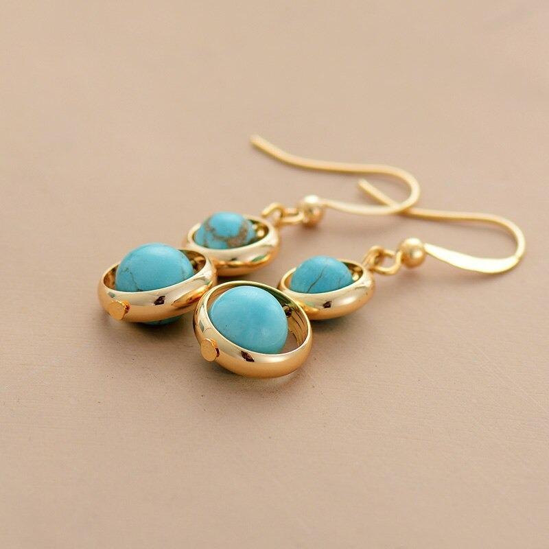 Fruitfulness Turquoise Dangle Earrings-Your Soul Place