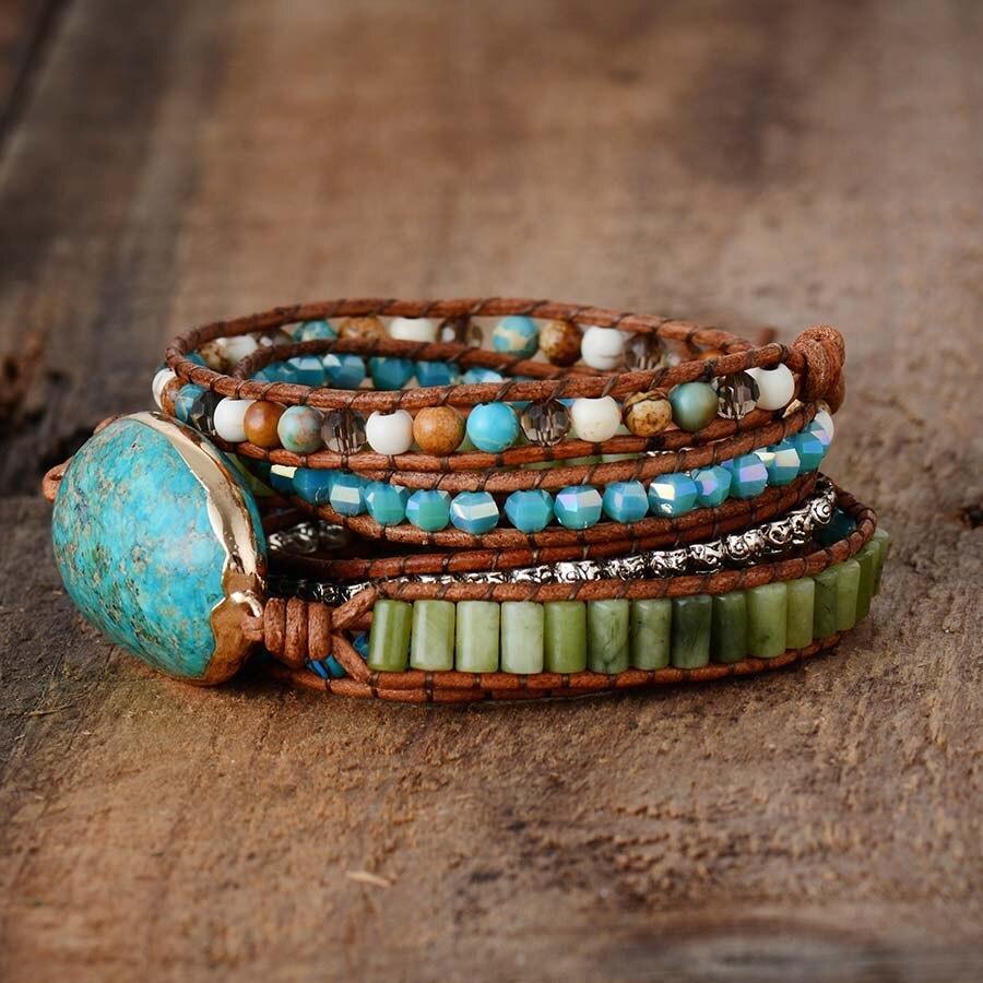 Spirit Turquoise Jasper Wrap Bracelet-Your Soul Place