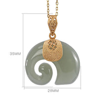 Thumbnail for Natural Jade Elephant Necklace - Your Soul Place