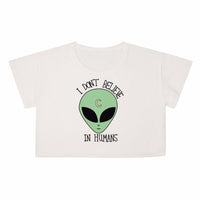 Thumbnail for Don’t Believe In Humans Cropped Shirt-Your Soul Place