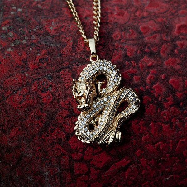 Crystal Dragon Pendant Necklace-Your Soul Place
