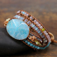 Thumbnail for Clear Blue Sky Amazonite Wrap Bracelet-Your Soul Place