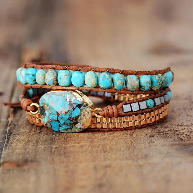 Calming Turquoise Wrap Bracelet-Your Soul Place