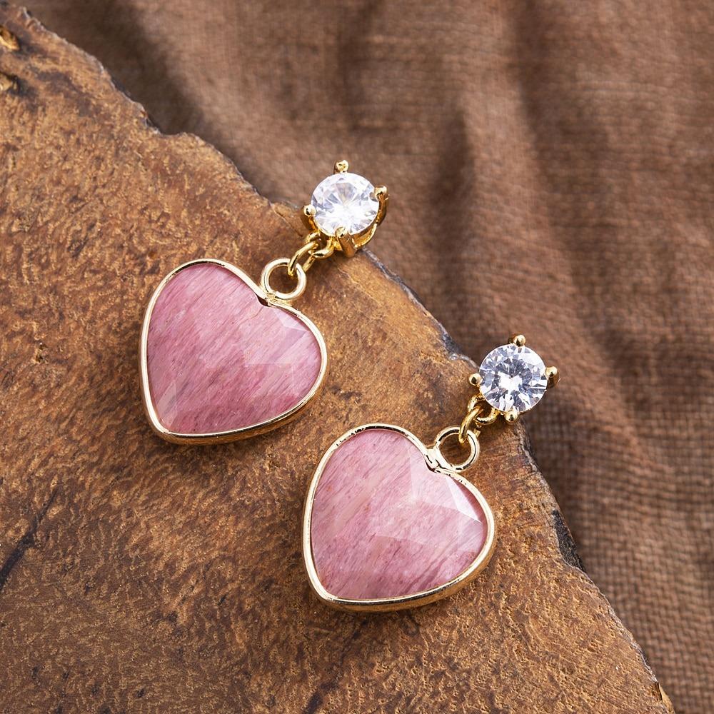 Red Cherry Rhodochrosite Stud Eearrings-Your Soul Place
