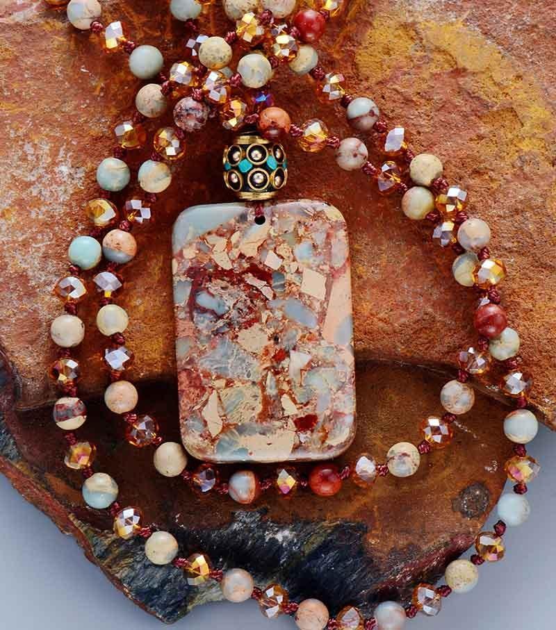 Ancient Stones Crystal Nepal Charm Pendant Necklace-Your Soul Place