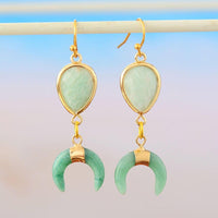 Thumbnail for Crescent Aventurine Teardrop Earrings-Your Soul Place