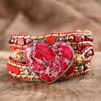 Thumbnail for Heart Huggie Regalite Stone Wrap Bracelet-Your Soul Place