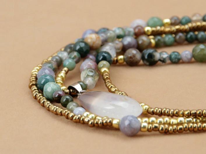 Indian Onyx Teardrop Necklace-Your Soul Place