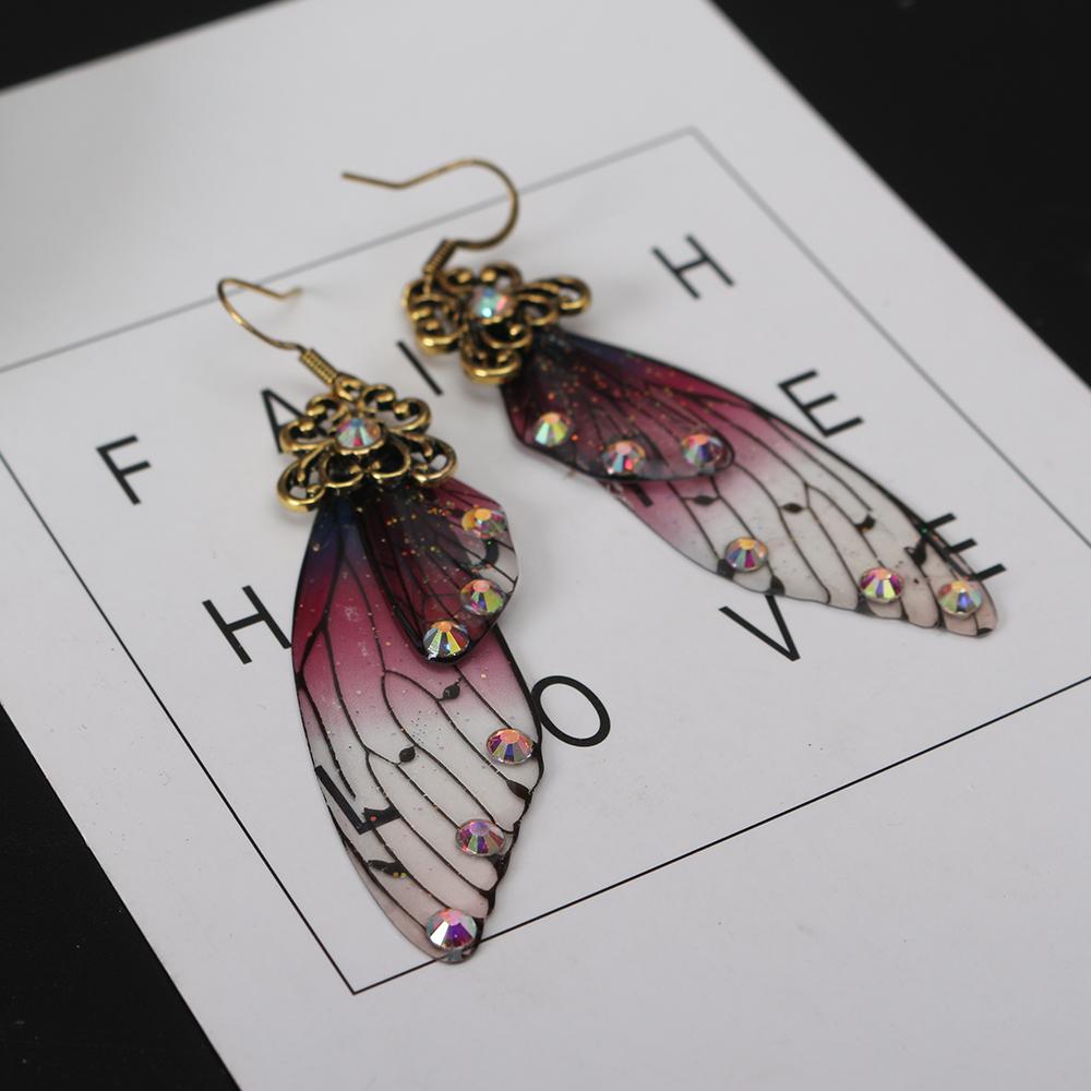 Purple Butterfly Wings Earrings-Your Soul Place