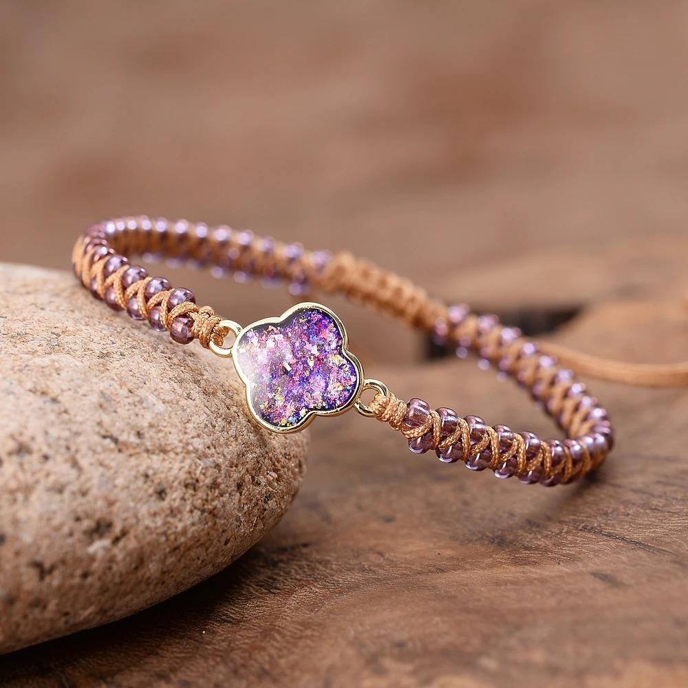 Lavender Opal Braided Bracelet-Your Soul Place