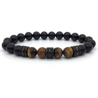 Thumbnail for Elegant Hematite and Tiger Eye Crystal Paved Bracelet-Your Soul Place