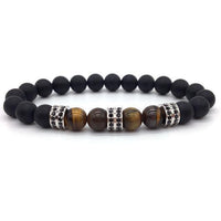 Thumbnail for Elegant Hematite and Tiger Eye Crystal Paved Bracelet-Your Soul Place