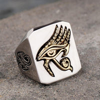 Thumbnail for Eye of Horus Stainless Steel Signet Ring-Your Soul Place