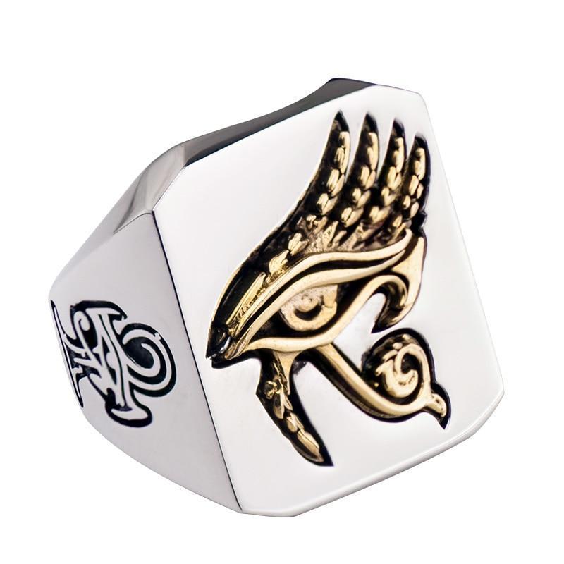 Eye of Horus Stainless Steel Signet Ring-Your Soul Place