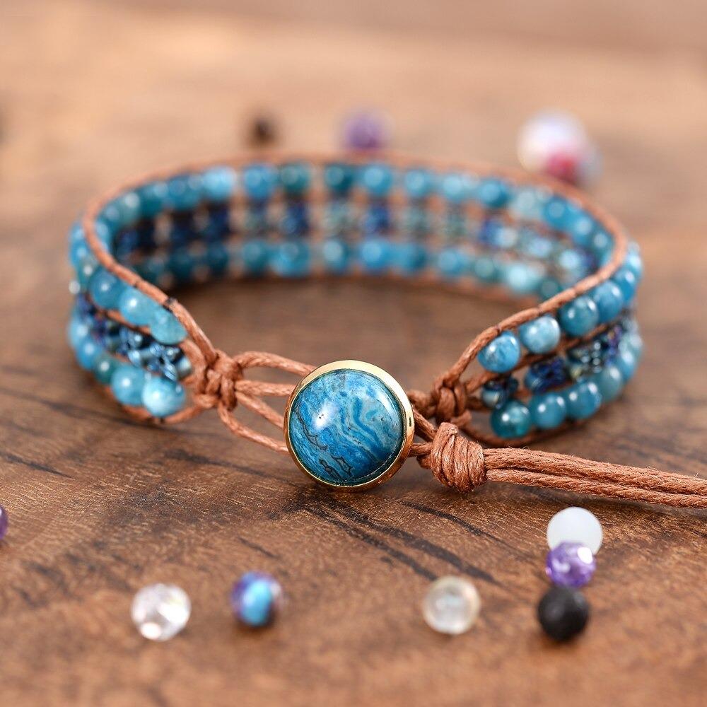 Love & Freedom Butterfly Ocean Agate Wristband Bangles-Your Soul Place
