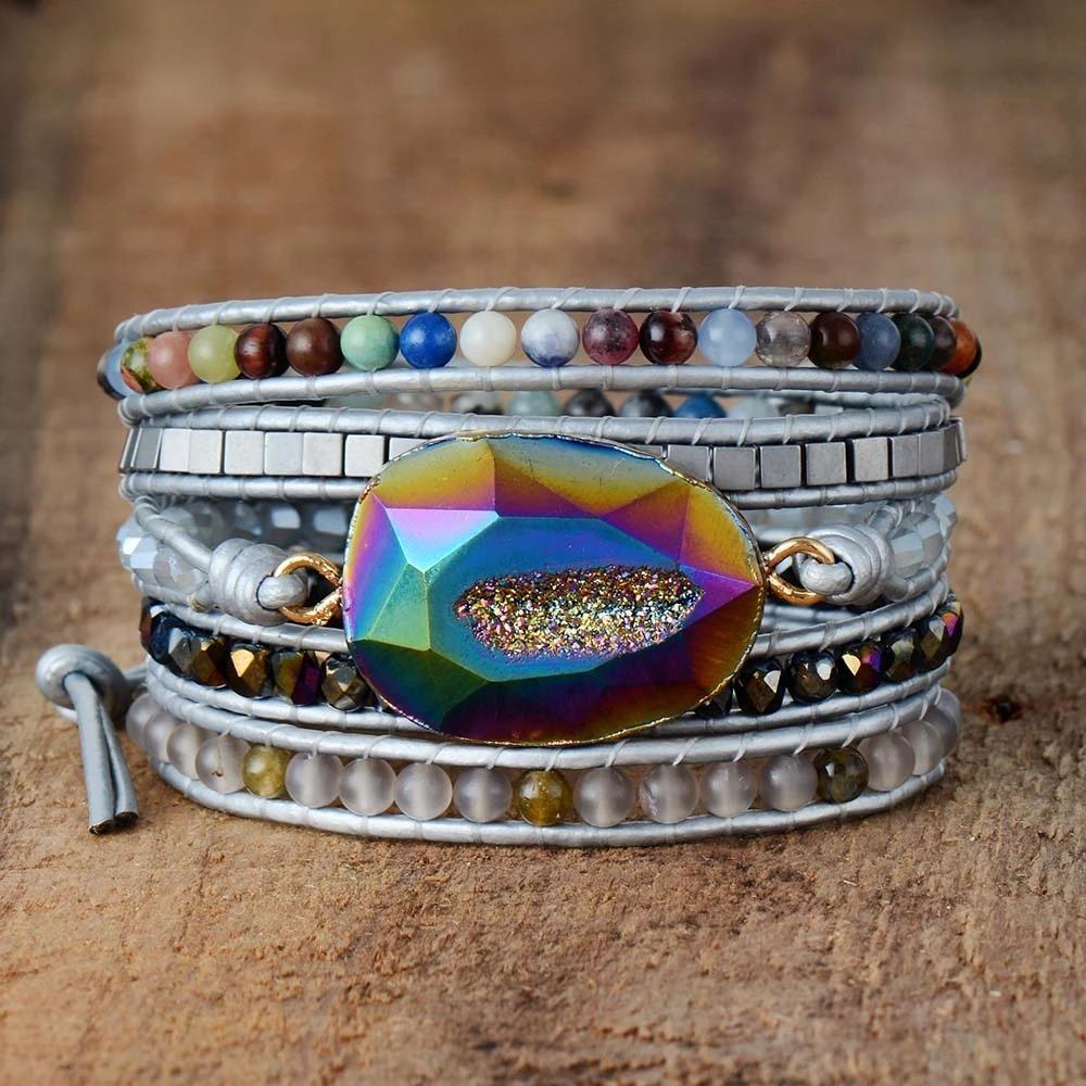 Happiness Rainbow Quatz Wrap Bracelet-Your Soul Place