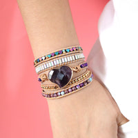 Thumbnail for Dreams Come True Heart Amethyst Wrap Bracelet-Your Soul Place