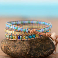 Thumbnail for Natural Ocean Eye Turquoise Handmade Wrap Bracelet-Your Soul Place