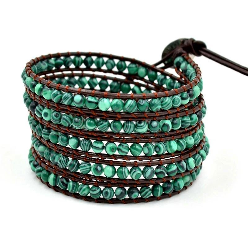 The Courage Malachite Beads Wrap Bracelet-Your Soul Place